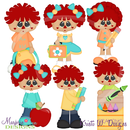 I Love School Raggedies SVG Cutting Files Includes Clipart - Click Image to Close
